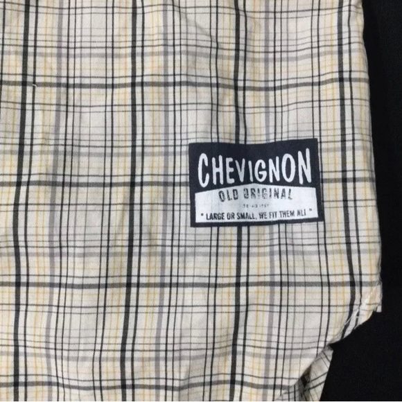 Chevignon Women Beige Plaid Long Sleeve Button Up Shirt Size M - Picture 7 of 9